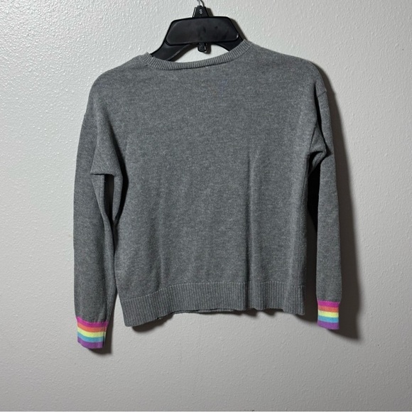 Children’s Place Girls Gray Sweater Rainbow Star Size 7/8 - Picture 5 of 7